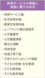 保育サービスの理論と 実践に関する科目