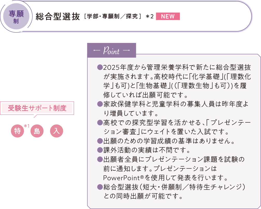 専願制 総合型選抜 ［学部・専願制／探究］