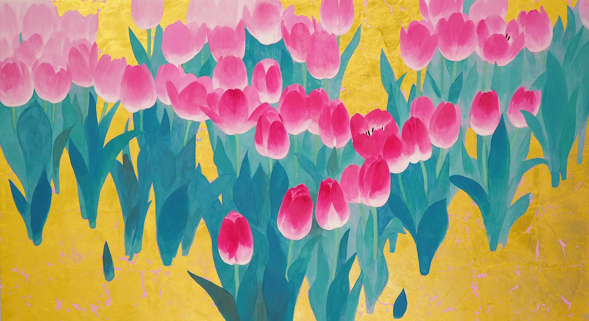 ニューヨークで児童学部の大河原典子准教授の日本画作品展が開催され